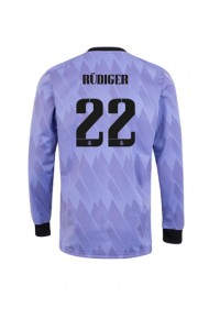 Real Madrid Antonio Rudiger #22 Fotballdrakt Borte Klær 2022-23 Lange ermer